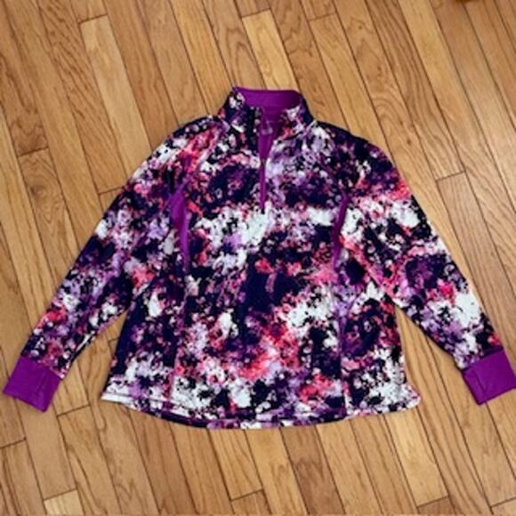 Women 2x TEK GEAR DRYTEC Purple Tie-dye 1/4 Zip Pullover Athleisure Activewear - Picture 1 of 6
